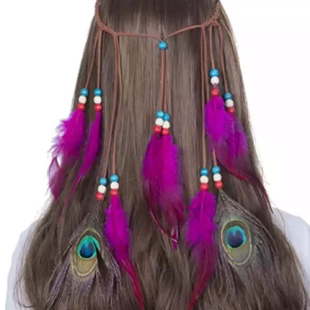 Host Pick! boho festive headdress feathers & beads - Picture 3 of 8